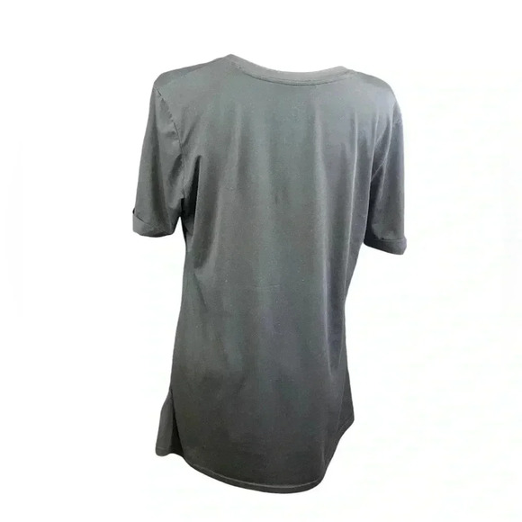 32 Degree Plain Black V Neck Tee with Cuffed Sleeves - Picture 2 of 2